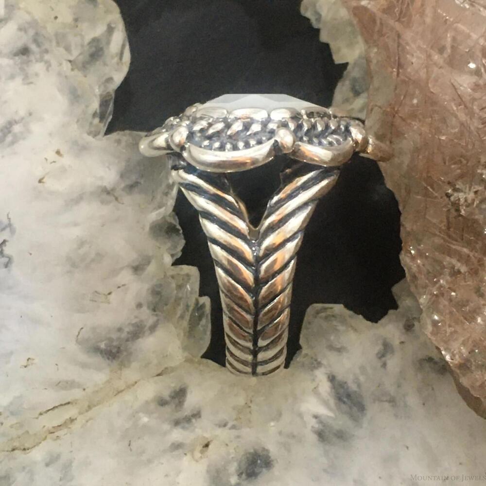Carolyn Pollack Sterling Faceted Mother of Pearl Decorated Heart Ring Size 6.5 - Picture 4 of 10